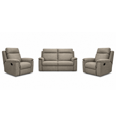 Monaro 3 Piece Fabric Manual Recliner Suite-2.5 Seater+2 Recliners