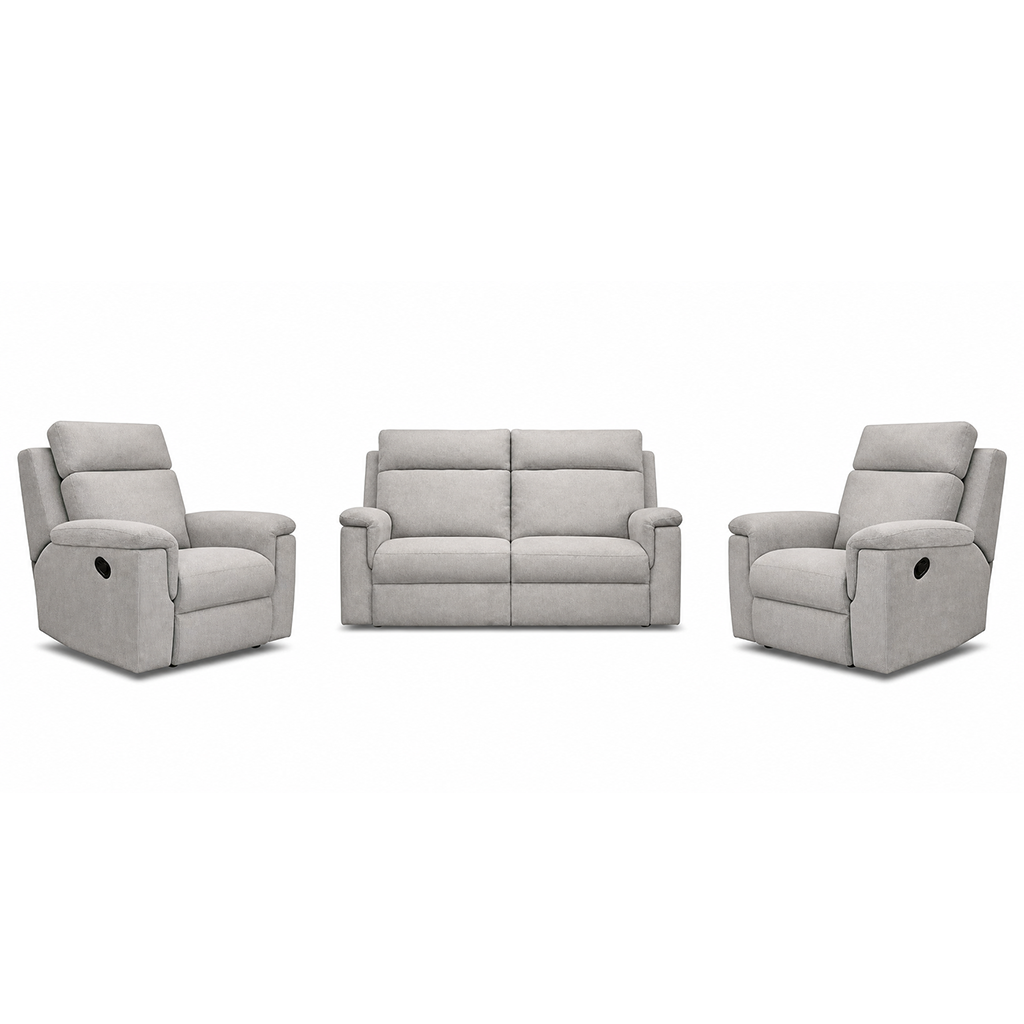 Monaro 3 Piece Fabric Manual Recliner Suite-2.5 Seater+2 Recliners