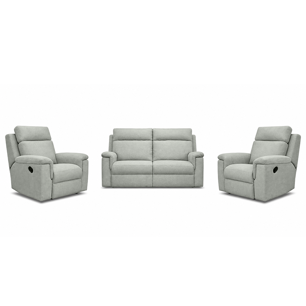 Monaro 3 Piece Fabric Manual Recliner Suite-2.5 Seater+2 Recliners
