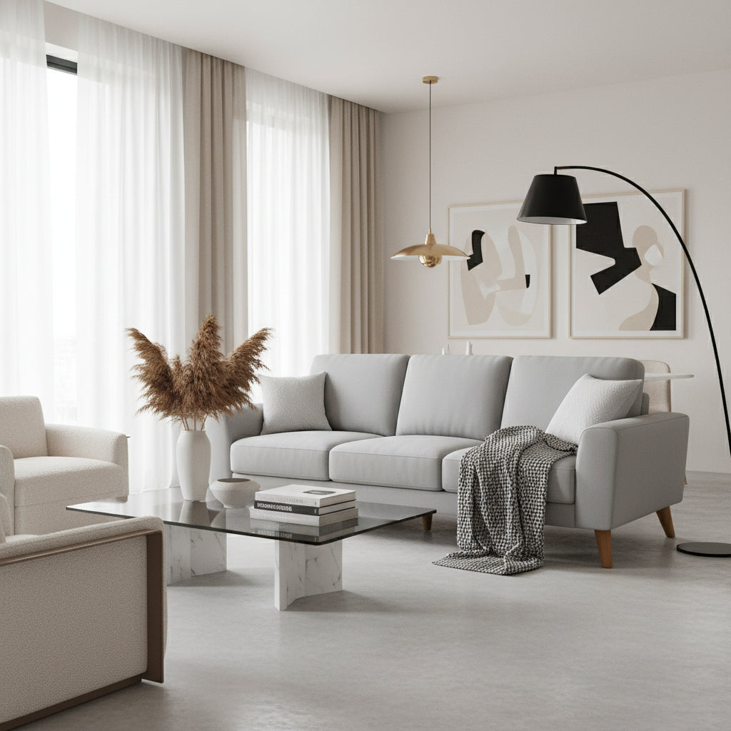 Skye 3 Seater Fabric-Smoke