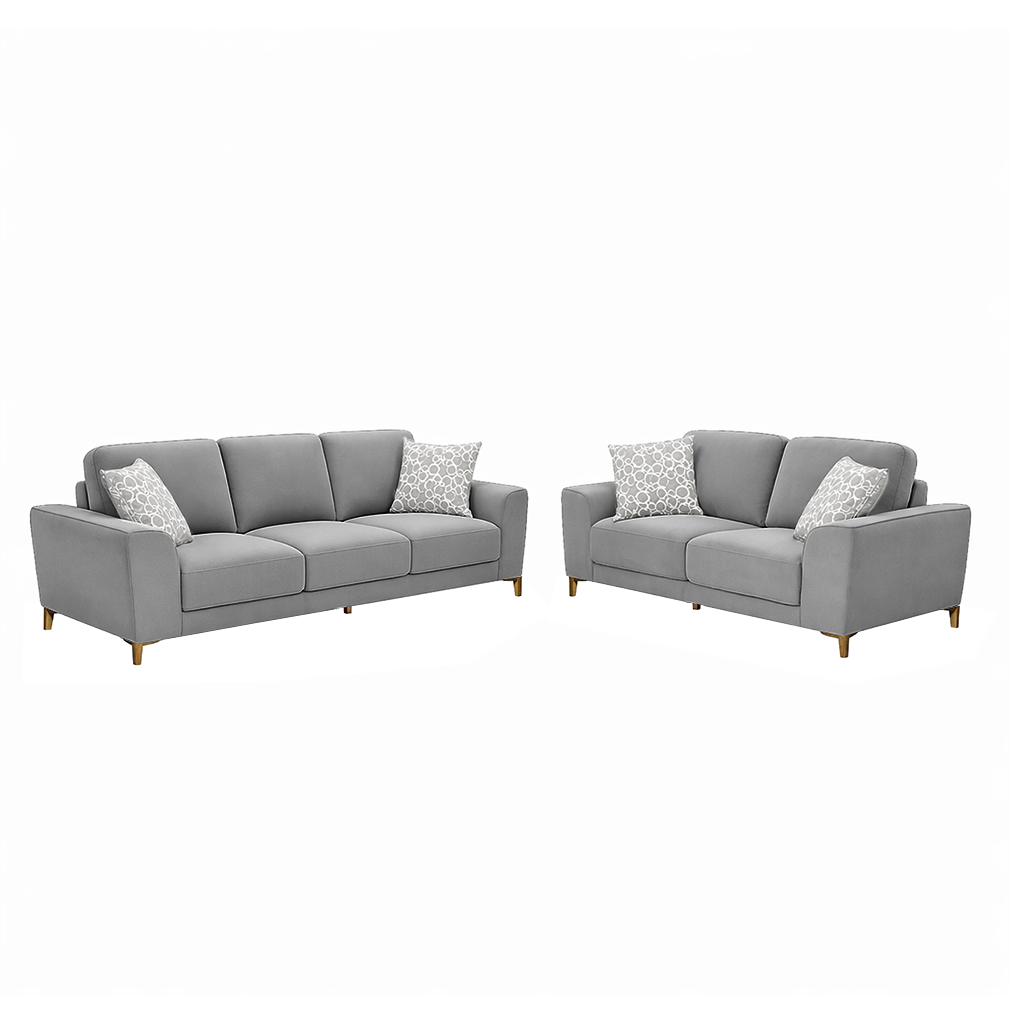 Skye Sofa Set 3 Seater + 2 Seater Fabric-Smoke
