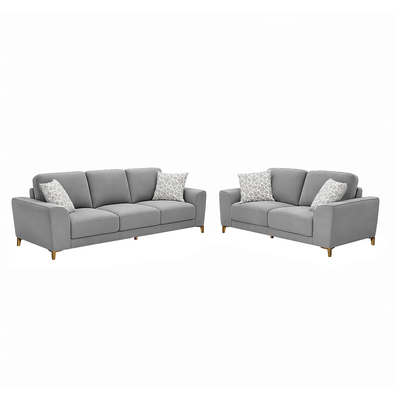 Skye Sofa Set 3 Seater + 2 Seater Fabric-Smoke