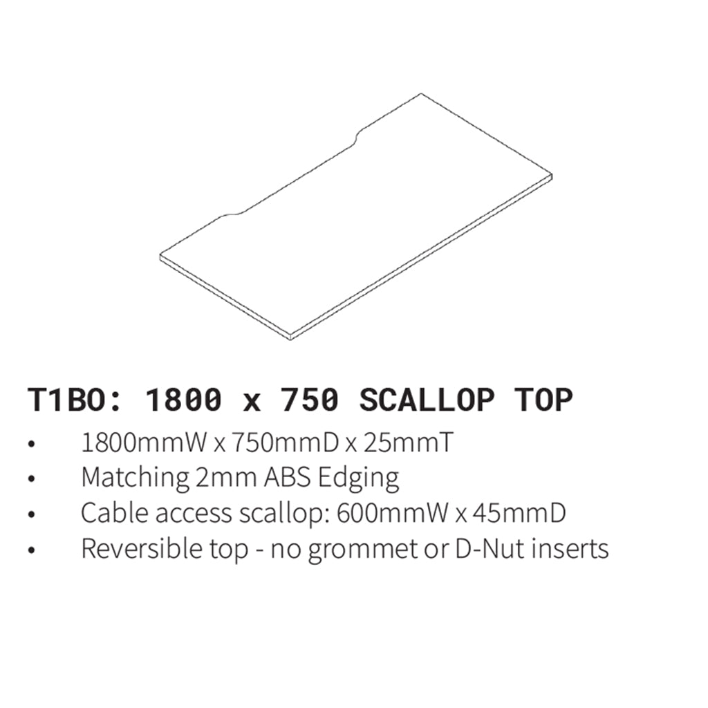 Barrel Oak Scallop Top Only 1800x750 T1BO