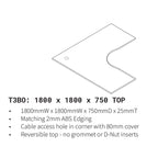 Barrel Oak Corner Top 1800x1800x750 T3BO