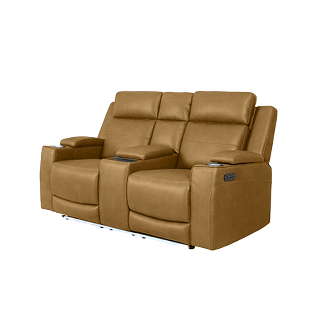 Taycan 2 Seater Fabric Power Recliner-Almond