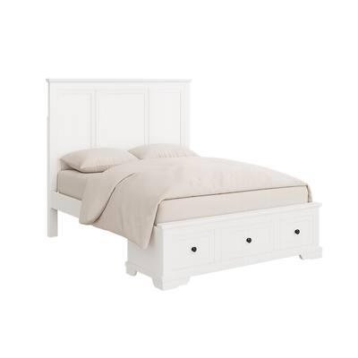 Sala Queen Bed with Storage-White
