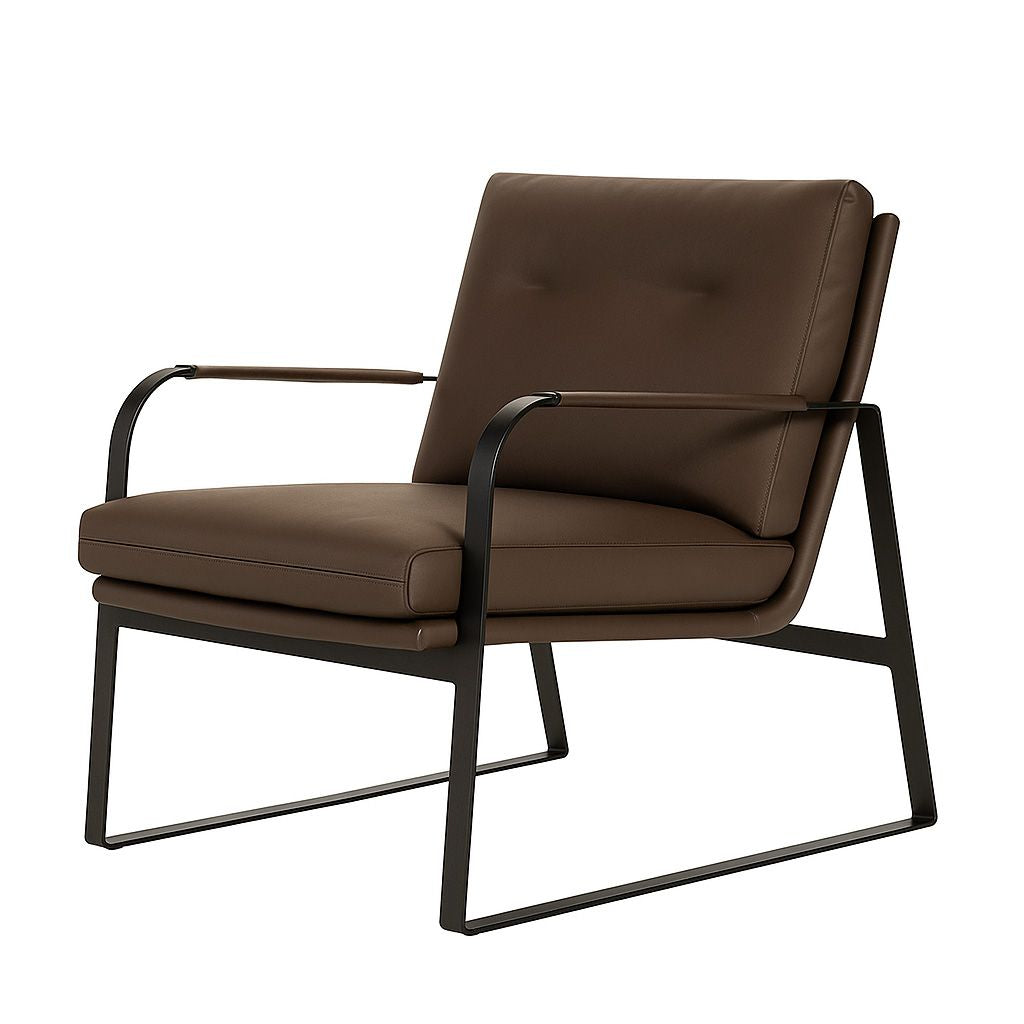 Lucas Leather Accent Chair-Chocolate