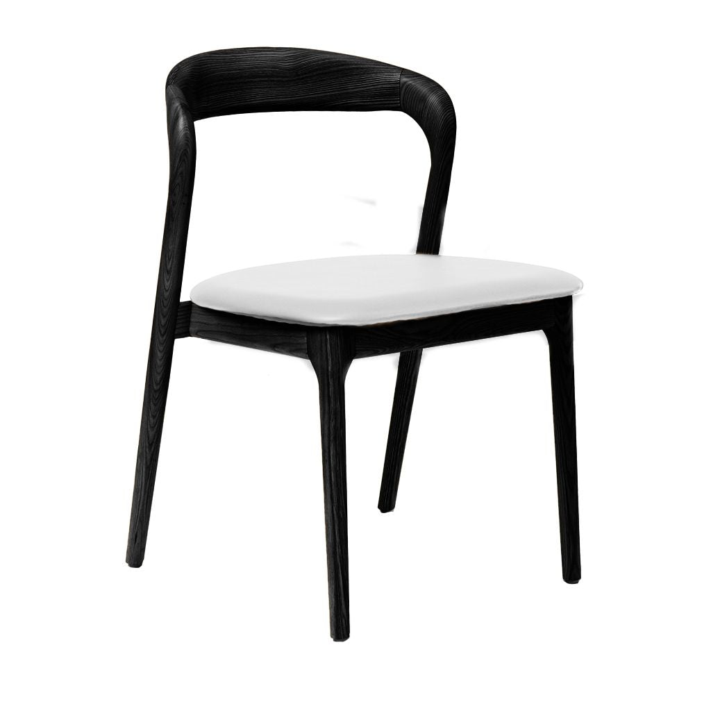 Shannen Dining Chair-Black Frame with White PU Seat