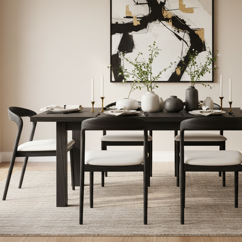 Shannen Dining Chair-Black Frame with White PU Seat