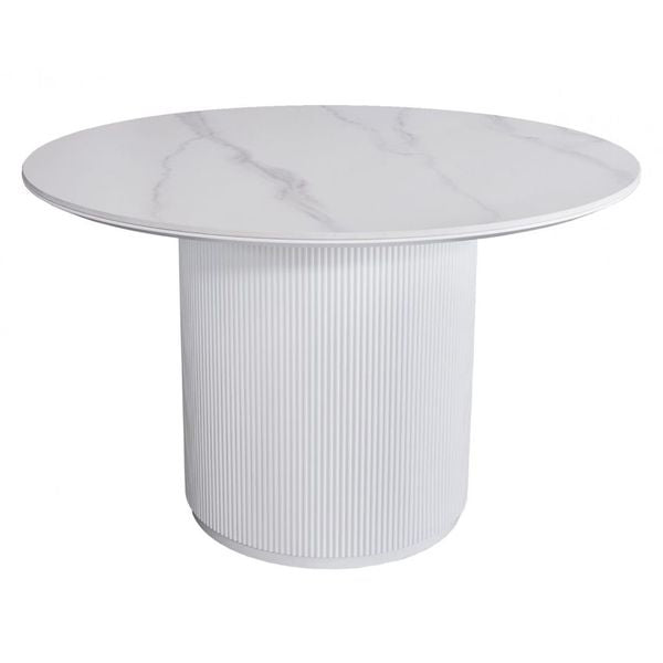 Windsor 1200 Dia Round Dining Table-Snow White