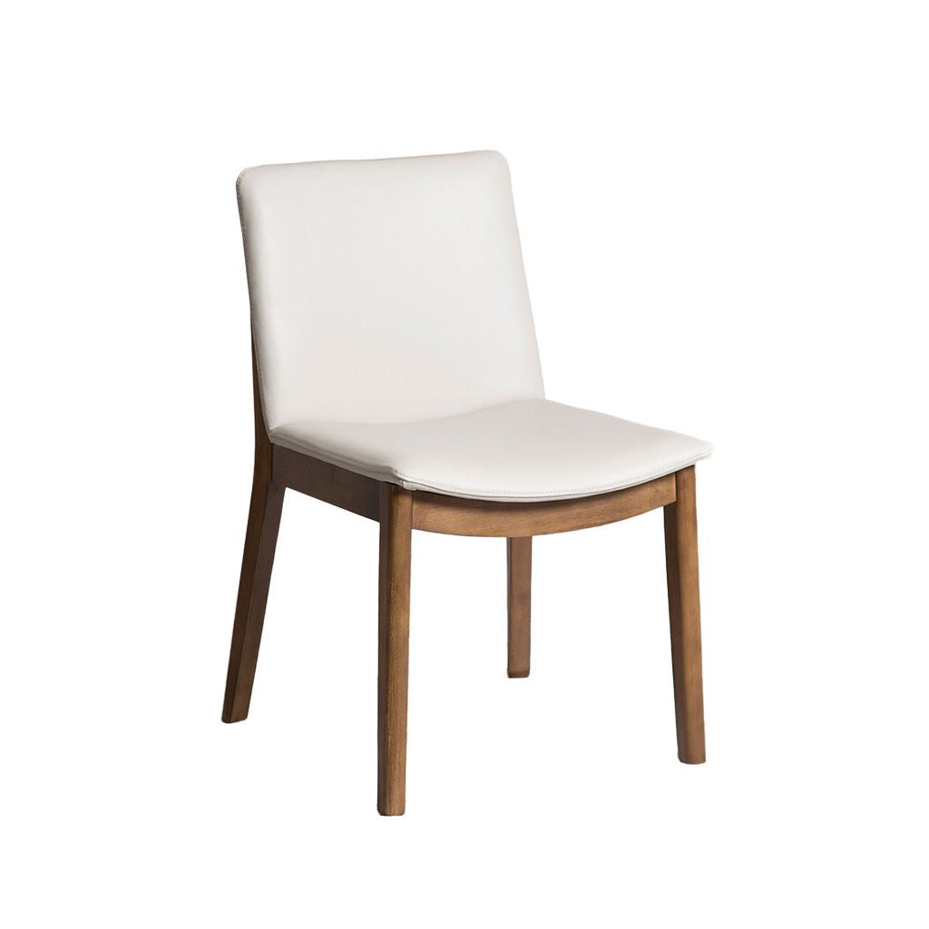 Koda Leather Dining Chair-Wheat Leather with Walnut Base