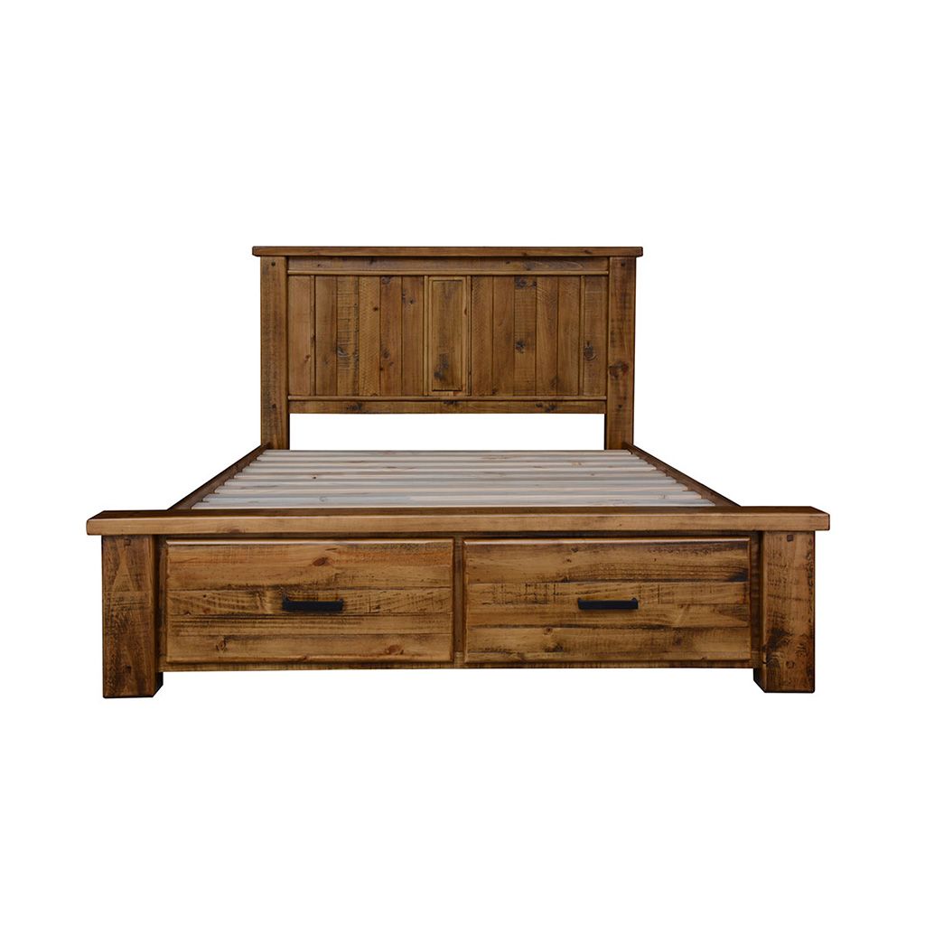 Outback King with Under Bed storage-Rustic Oak